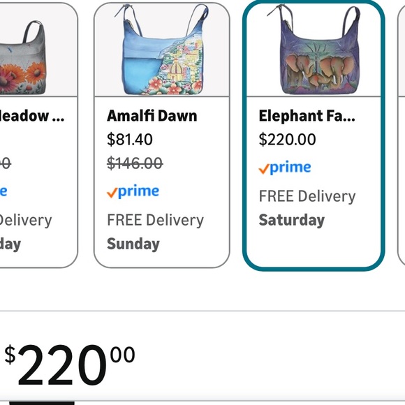 Purple Anuschka Elephant hand bag purse. Hand painted leather. - Picture 14 of 14